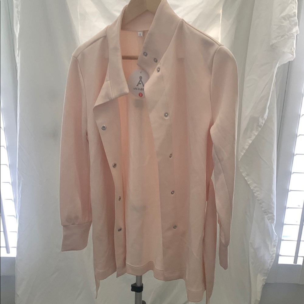 Elegant Light Pink Trench Coat